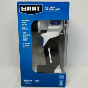 HART 300 Lumen LED Work Light Rechargeable Magnetic Base Rotating Head New
